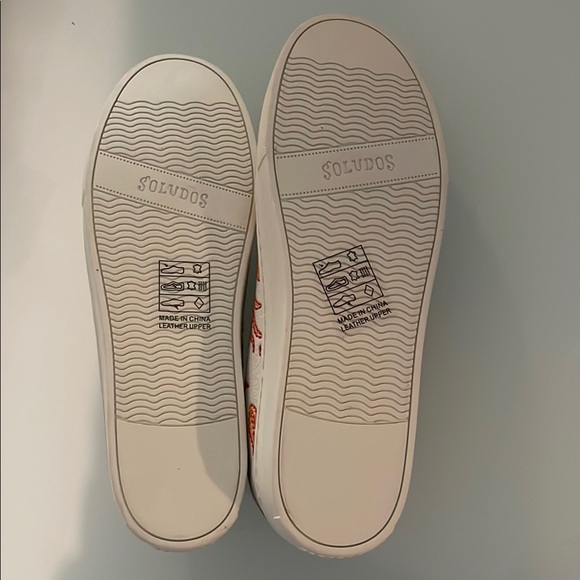 New Soludos Hot Stuff Ibiza Platform Flame White Sneakers Design Size 8 - Picture 6 of 6